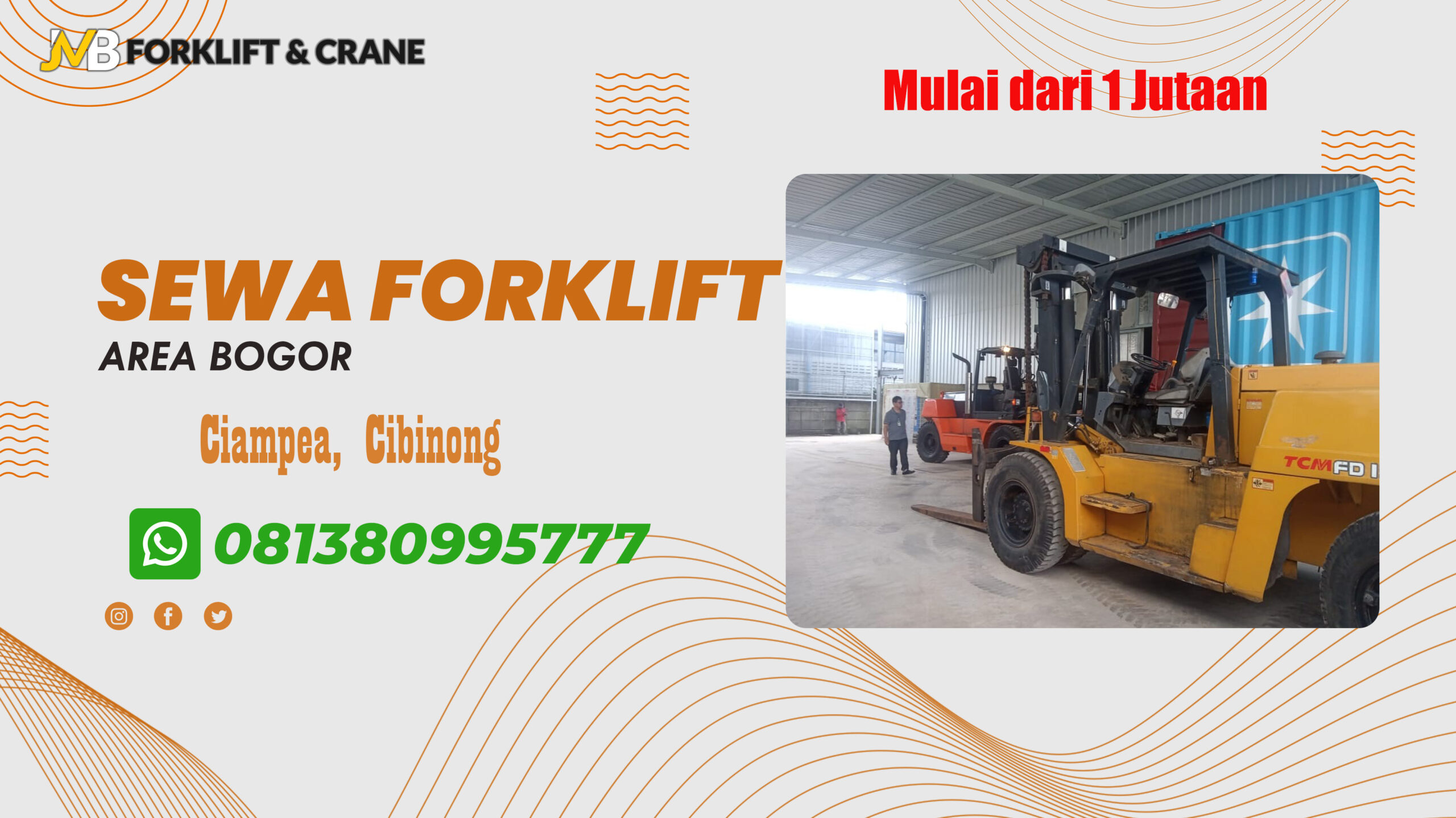 Sewa Forklift Ciampea, Cibinong 081380995777 (CV.JMB)