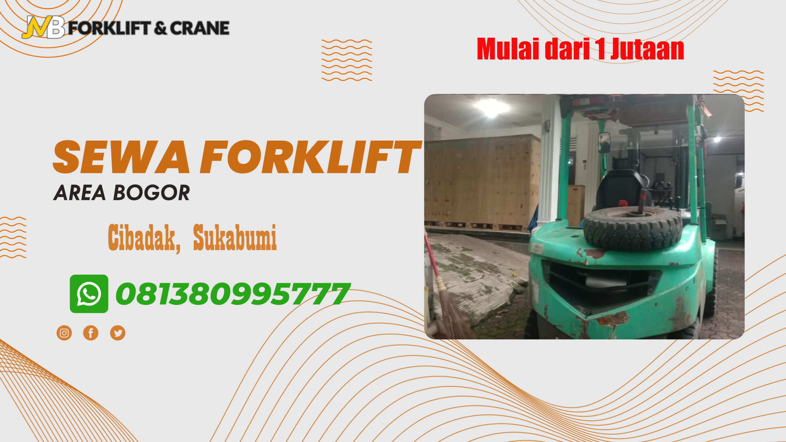Sewa Forklift Cibadak, Sukabumi Bogor Terjangkau 081380995777
